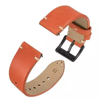 [Anbeer] 22 мм ремешок для часов военного типа из натуральной кожи с быстросъемным ремешком цвета «балтика», с черной пряжкой