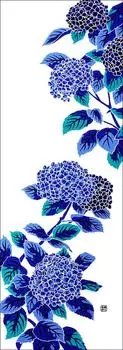Anbo Dyeing Hand Towel Iroe Hydrangea Authentic Dyed Cotton Tokuoka Made in Japan 35cm x 100cm Dye-Tsuke White 100% белый