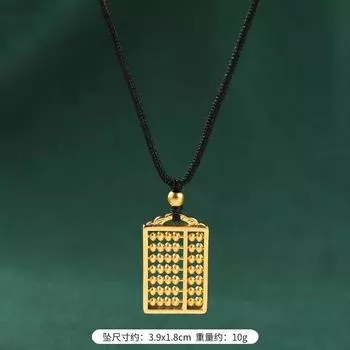 Ancient gold gourd safety buckle necklace, retro medium gold-plated pendant, sweater chain accessories, female design neck chain.