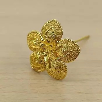 Ancient Style Headwear Thai Headdress Ancient Hanfu Headwear Gold Metal Hair Sticks Leaf Umbrella Dai Style Hair Clip
