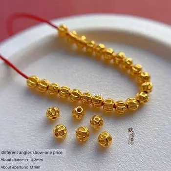 Ancient Style Silver Plated Accessories Carved Passion Fruit Seeds round Bead Mix Bead Scattered Beads DIY Buddha Beads Crafts Ornament Accessories SA3856