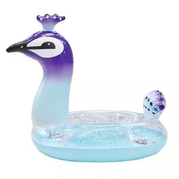 And Adult Childrens Cartoon Peacock Sequin Inflatable Swimming Ring Water Toy