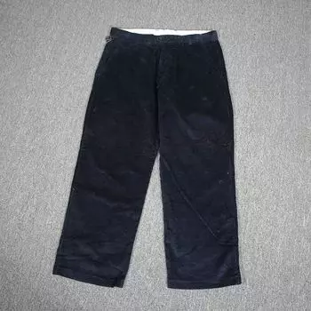 and American Single Men s Spring and Autumn Pure Cotton Retro Corduroy Pants Plus Size Loose Easiest for Match Pure Color Straight-leg Striped Pants Navy blue 50/31