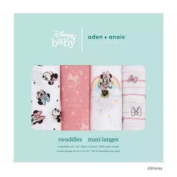 and Anne Swaddle Пеленка ESWC40005DIJB Минни Радуга 112x112 см [Aiden Essentials] (х 4)