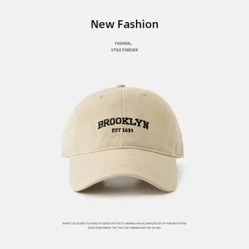 and Autumn Fashion Baseball Cap Big Head Circumference Easiest for Match Deep Top Wide Brim Cover Face Breathable Adjustable Female Baseball Cap BROO duck tongue-rice White Adjustable (54-60cm)