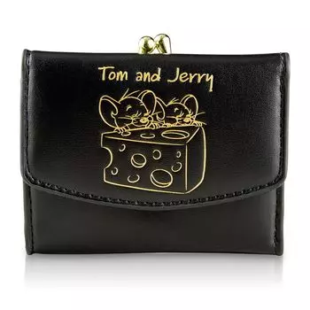 and Billfold Trifold Wallet [Tom Jerry] Black/09