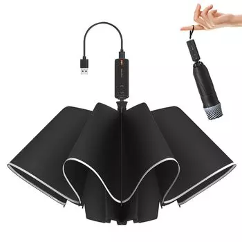 and BP SUNNY Electric Fully Folding Umbrella with Automatic UV Super Water Suitable for Sun and 8 Large 59cm Electric for Men and Women Innovative чёрный