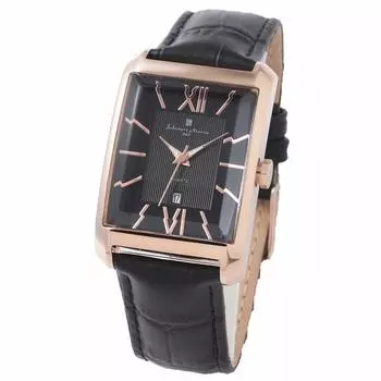 and Business Analog Quartz Leather Black with PGBK Cloth [Salvatore Marra] Men s Women s Watches, Belt, [Item]