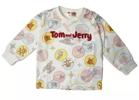 и повседневная одежда с узорами 85-й годовщины для детей, мальчиков и девочек, белая футболка [Tom Jerry] для детей
