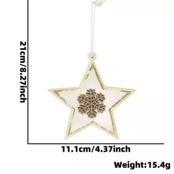 And Charming Unique Cartoon Wooden Star And Snowflake Christmas Ornaments For Joyful Holiday Styling Home Star Snow Pendant