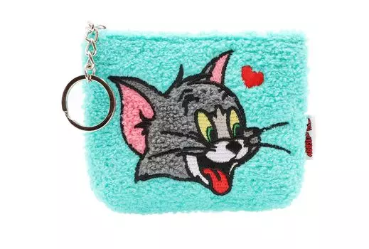 and Cosmetic Case Mini Sagara Pouch with Keychain Tom and Jerry Mint Green 81 [Tom Jerry]