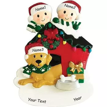 And Elegant Family Pet Dog Christmas Tree Decorations In Vibrant Resin Colorful 2Person Resin