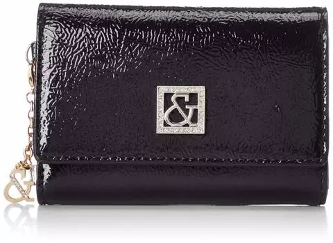 and Folding wallet Soft enamel cowhide wrinkled clasp with rhinestones brooch with charm PDLWAGS1 exclusive Purple [Pinky Diane] [Chevron enamel]