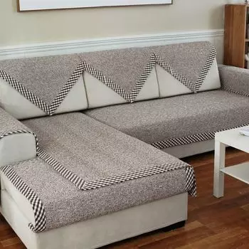 and Linen Accessible Luxury Series Sofa Cushion All Year Round Neutral Non Slip Modern Thick High-End Fabric Cushion New Chinese Style Minimalist Curry 45*45 pillow case