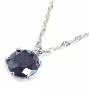 and me jewelry Ожерелье с подвеской из чистой платины PT с натуральным черным бриллиантом большого карата 4006 [You box] 0,5 [Подарочная упаковка]