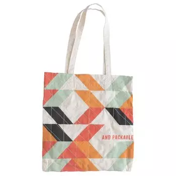 And Packable Shoulder Tote Bag A4 Bag 35x38cm Quilt Geo Windmill Outdoor Graphic Multicolor 74833