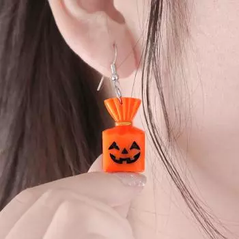 And Stylish Fun Halloween Pumpkin And Bat Earrings Perfect For Girls Halloween Celebrating Lucky Bag Earrings
