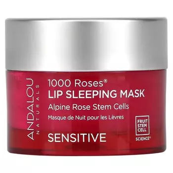 Andalou Naturals, 1000 роз, маска Lip Sleeping Beauty, для чувствительной кожи, 0,42 унции (11,9 г)