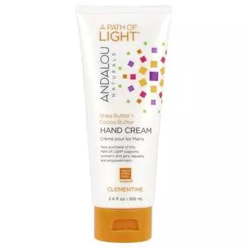 Andalou Naturals, A Path of Light®, крем для рук с маслом ши и маслом какао, клементин, 3,4 жидких унций (100 мл)