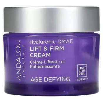 Andalou Naturals, Andalou Naturals, крем для подтяжки и укрепления кожи, гиалуроновая кислота DMAE, 1,7 жидких унций (50 мл)