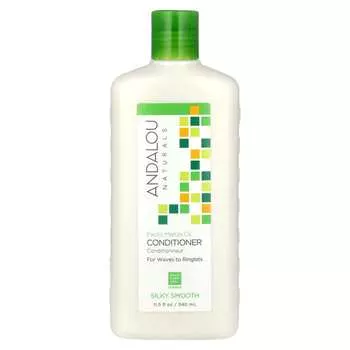 Andalou Naturals, Кондиционер, Шелковистая гладкость, Волны и локоны, Экзотическое масло марулы, 11,5 жидких унций (340 мл)