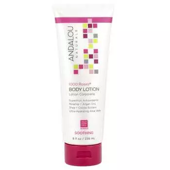 Andalou Naturals, Лосьон для тела, успокаивающий, 1000 роз, 8 жидких унций (236 мл)