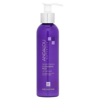 Andalou Naturals, Очищающее молочко, абрикосовый пробиотик, против старения, 6 жидких унций (178 мл)