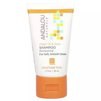 Andalou Naturals, Шампунь, аргановое масло и масло ши, 1,7 жидких унций (50 мл)
