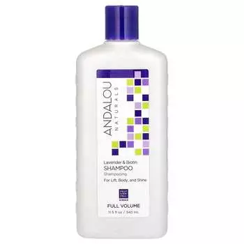 Andalou Naturals, Шампунь, Полный объем, Подтяжка, Объем, Сияние, Лаванда и Биотин, 11,5 жидких унций (340 мл)