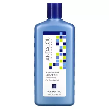 Andalou Naturals, шампунь, против старения, для тонких волос, стволовые клетки арганы, 11,5 жидких унций (340 мл)