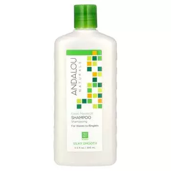 Andalou Naturals, Шампунь, Шелковистая гладкость, для волнистых тонких линий, Экзотическое масло марулы, 11,5 жидких унций (340 мл)