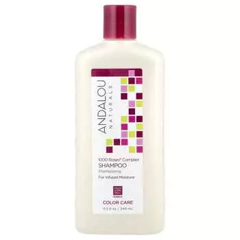Andalou Naturals, Шампунь, Уход за цветом, Увлажняющий, 1000 Rose Complex, 11,5 жидких унций (340 мл)