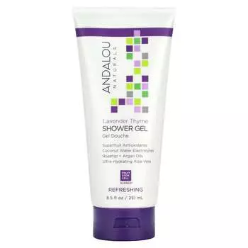 Andalou Naturals, Shower Gel, Refreshing, Lavender Thyme, 8.5 fl oz (251 ml)