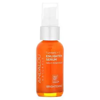 Andalou Naturals, сыворотка Enlighten, куркума + C, осветляющая, 1,1 жидких унций (32 мл)
