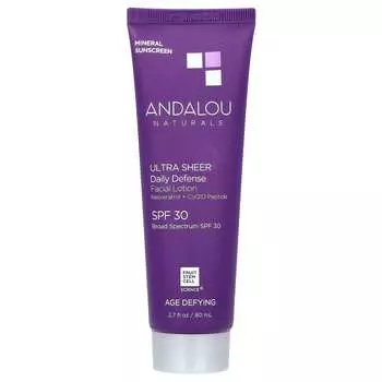 Andalou Naturals, Ультрапрозрачный ежедневный защитный лосьон для лица, SPF 30, 2,7 жидких унций (80 мл)