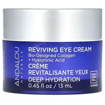 Andalou Naturals, Восстанавливающий крем для кожи вокруг глаз, био-коллаген + гиалуроновая кислота, 0,45 жидких унций (13 мл)