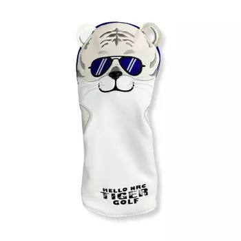 anddat Golf Head Cover for Little Bad TIGER Driver DR Fairway Wood FW Utility UT White TIGER Golf Head Cover Set Popular Brand Character Set Cover 4