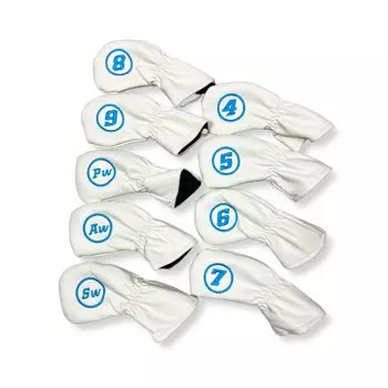 anddat Iron Head Cover Wedge Cover PU Leather Set of 9 Embroidery Golf Club Accessories Sports Gear Present Celebration Cookie Darjeeling Mug Pair