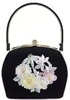 Ando Handbag with Four Gentlemen Japanese Style with Suitable for Entrance and Black JBA-1 Women s Embroidery, Handle, Weddings, Graduations,