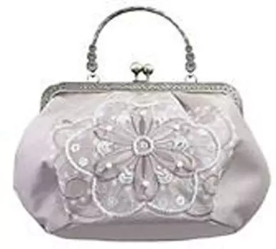 Ando Pearl Bead Flower Pattern Bag Ash Beige BS-1-A Women s