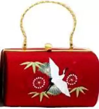Ando Red Plum and Crane Embroidered Bag GKT-17 Women s Pine, Bamboo,