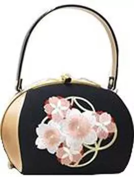 Ando Shippo Cherry Blossom Embroidered Black UB-S-4 Women s Bag, чёрный