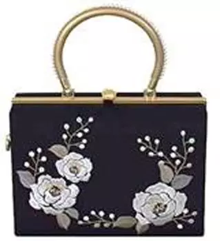 Ando Сумка с вышивкой камелий Черная GKT-21 Женская чёрный