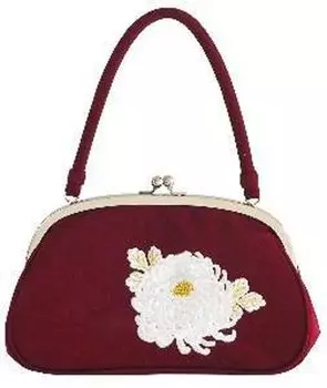 Ando Tachibana Chrysanthemum Embroidered Bag Burgundy SBA-1 Women s,