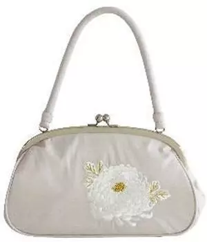 Ando Tachibana Chrysanthemum Embroidered Bag SBA-1 Women s Off-Gray