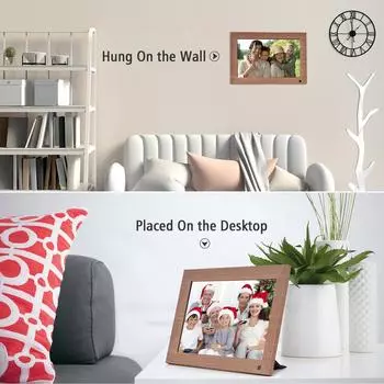Andoer 10-дюймовая цифровая фоторамка с Wi-Fi, умная цифровая фоторамка, монтируемая на стену, 1280*800 IPS EU Plug