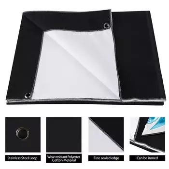 Andoer 1,5*2 м/5*7 футов двухцветный моющийся фоновый экран, полиэстер, хлопок, материал белый/чёрный