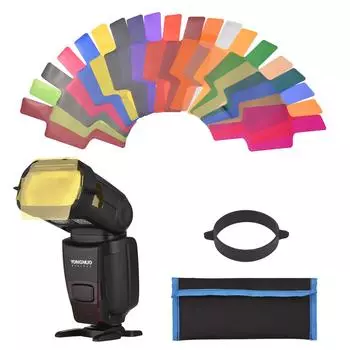 Andoer 20 шт./компл. универсальный фильтр для вспышки, гели для вспышки, фильтры для коррекции цвета для камеры Speedlite, вспышка