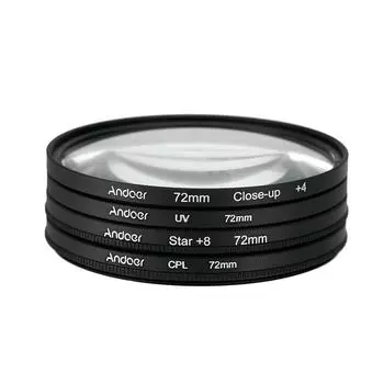 Andoer 72 мм UV+CPL+Close-Up+4 +Star 8-точечный фильтр Комплект круговых фильтров Фильтр с круговой поляризацией 72 mm