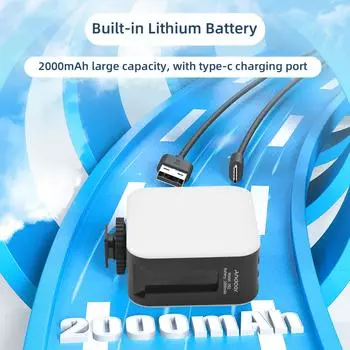 Andoer D02 Двусторонний светодиодный заполняющий светильник, карманный RGB-видеосветильник, 2500–9000K, с регулируемой яркостью, 24 сцены чёрный